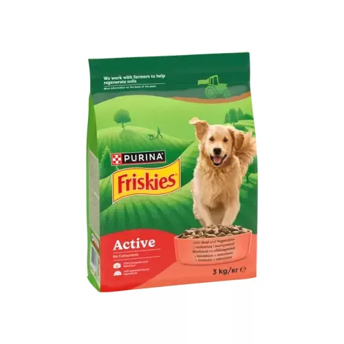 FRISKIES Active marhával és zöldségekkel száraz eledel felnőtt kutyáknak