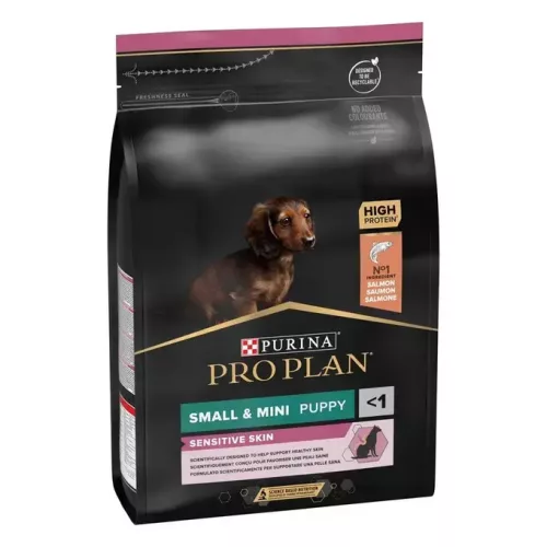 PRO PLAN Small & Mini Puppy Sensitive Skin lazacban gazdag száraz kölyökkutya eledel 3kg