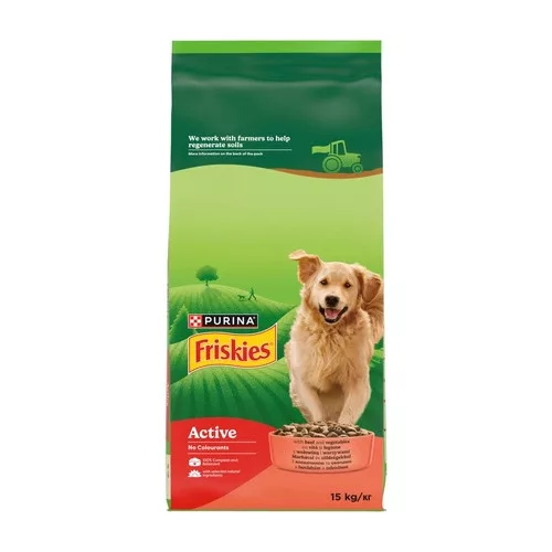 FRISKIES Active marhával és zöldségekkel száraz eledel felnőtt kutyáknak