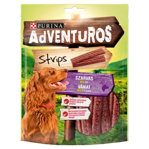 Purina AdVENTuROS Strips szarvas, vad ízű jutalomfalat kutyáknak 90 g
