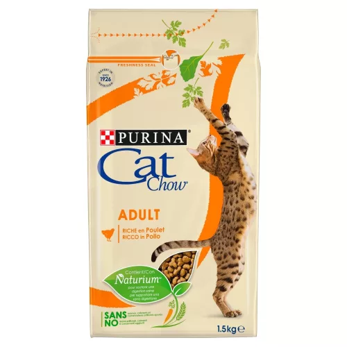 Cat Chow Adult Csirkében gazdag száraz macskaeledel felnőtt macskák számára 1,5 kg