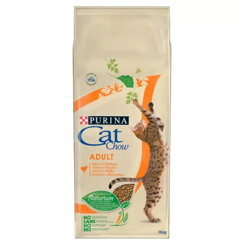 Cat Chow Adult csirkében gazdag teljes értékű állateledel felnőtt macskák számára 15 kg