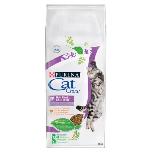 Cat Chow Hairball Control teljes értékű állateledel felnőtt macskák számára 15 kg
