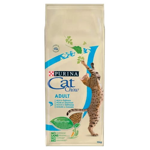 Cat Chow Adult lazacban gazdag teljes értékű állateledel felnőtt macskák számára 15 kg