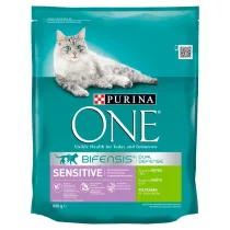   Purina One Sensitive pulykában és rizsben gazdag teljes értékű állateledel felnőtt macskáknak 800 g