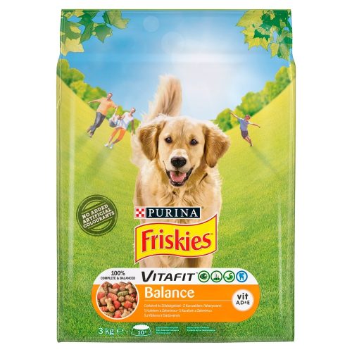 Friskies Vitafit Balance teljes értékű eledel felnőtt kutyák számára csirkével és zöldségekkel 3 kg