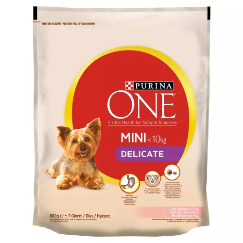 Purina One Mini Delicate száraz kutyaeledel lazaccal és rizzsel 800 g