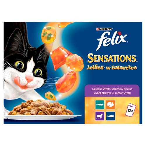 Felix Sensations Vegyes Válogatás teljes értékű állateledel felnőtt macskáknak 12 x 85 g
