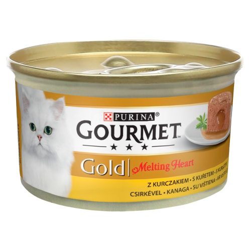Gourmet Gold Melting Heart teljes értékű állateledel felnőtt macskák számára csirkével 85 g