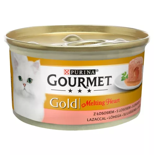 Gourmet Gold Melting Heart teljes értékű állateledel felnőtt macskák számára lazaccal 85 g