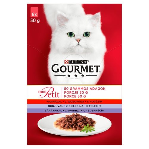 Gourmet Mon Petit teljes értékű állateledel felnőtt macskák számára 6 db 300 g