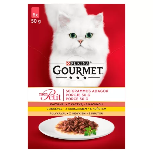 Gourmet Mon Petit teljes értékű állateledel felnőtt macskák számára 6 db 300 g