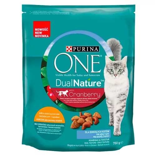 Purina One DualNature Cranberry teljes értékű állateledel felnőtt macskák számára csirkével 750 g