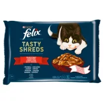   Felix Shreds Házias Válogatás teljes értékű állateledel felnőtt macskáknak szószban 4 x 80 g (320 g)